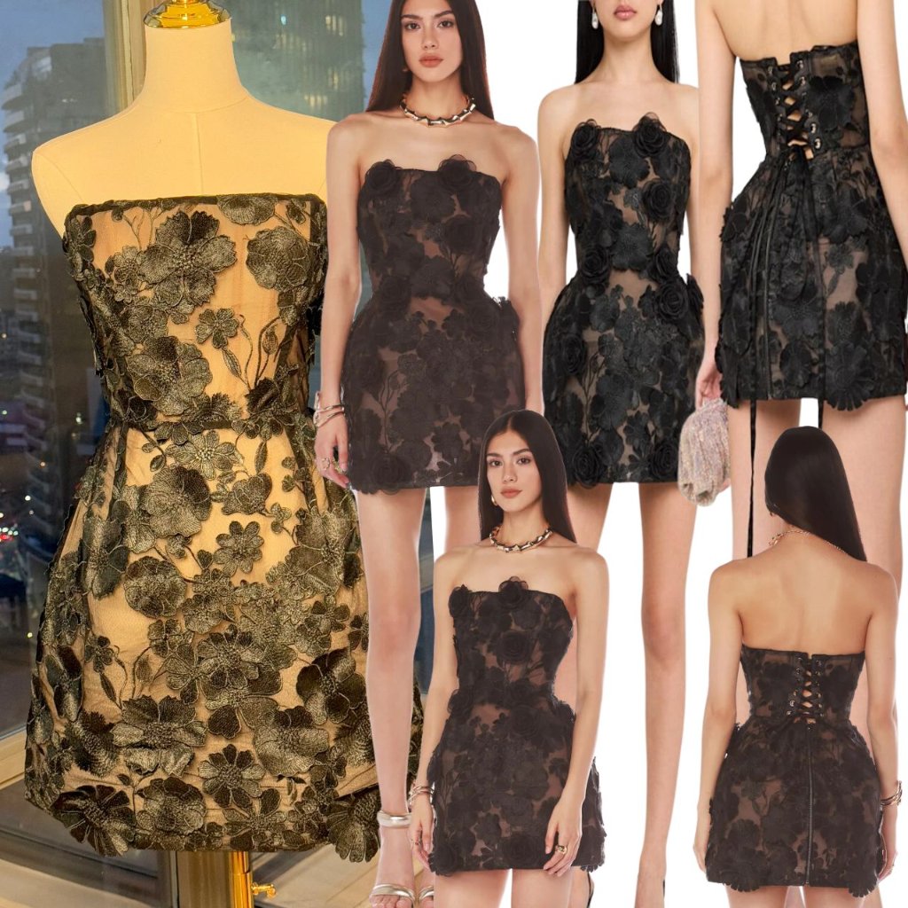 Bronx & Banco Nwot Jasmine Maraya Black Lace Up Mini Dress, Sz L Us 8